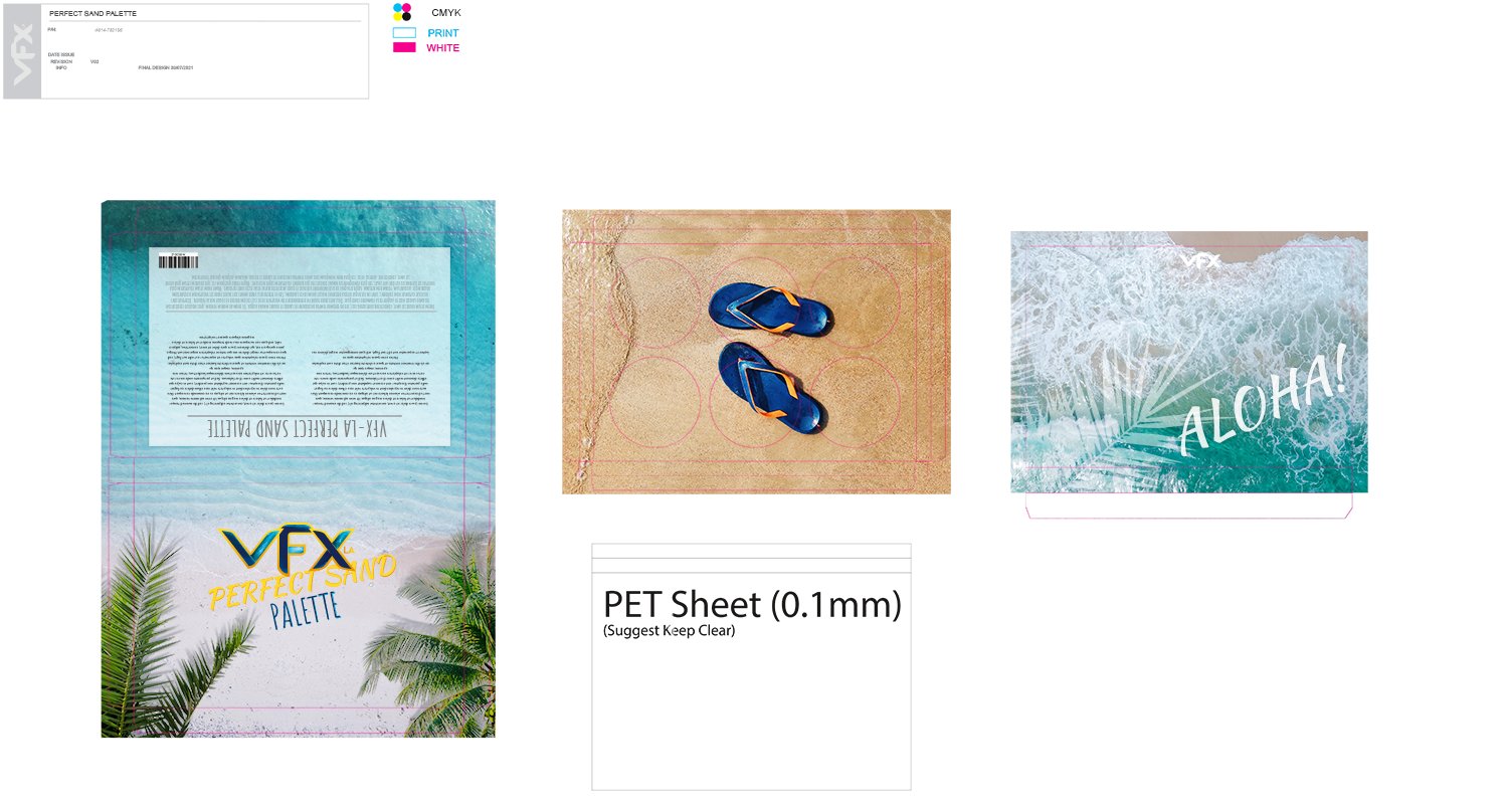 Deco file showing label artwork mocked up onto product packaging